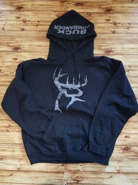 Buck Commander Men's Black Hoodie Medium M Hooded Sweatshirt Hunting Outdoor